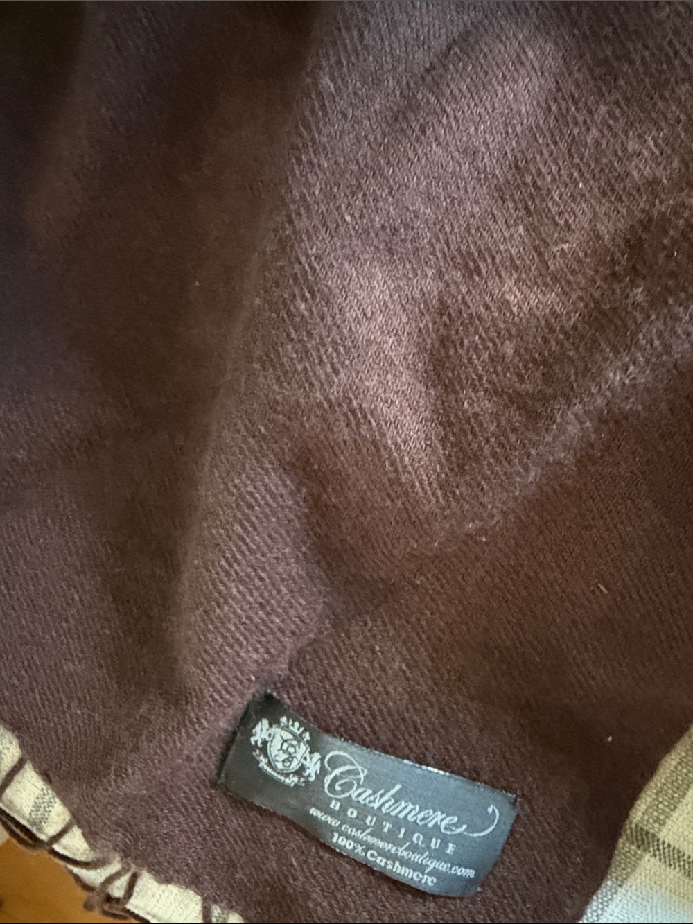 Classic Brown Cashmere Wrap Scarf -Extra Long - Picture 3 of 5